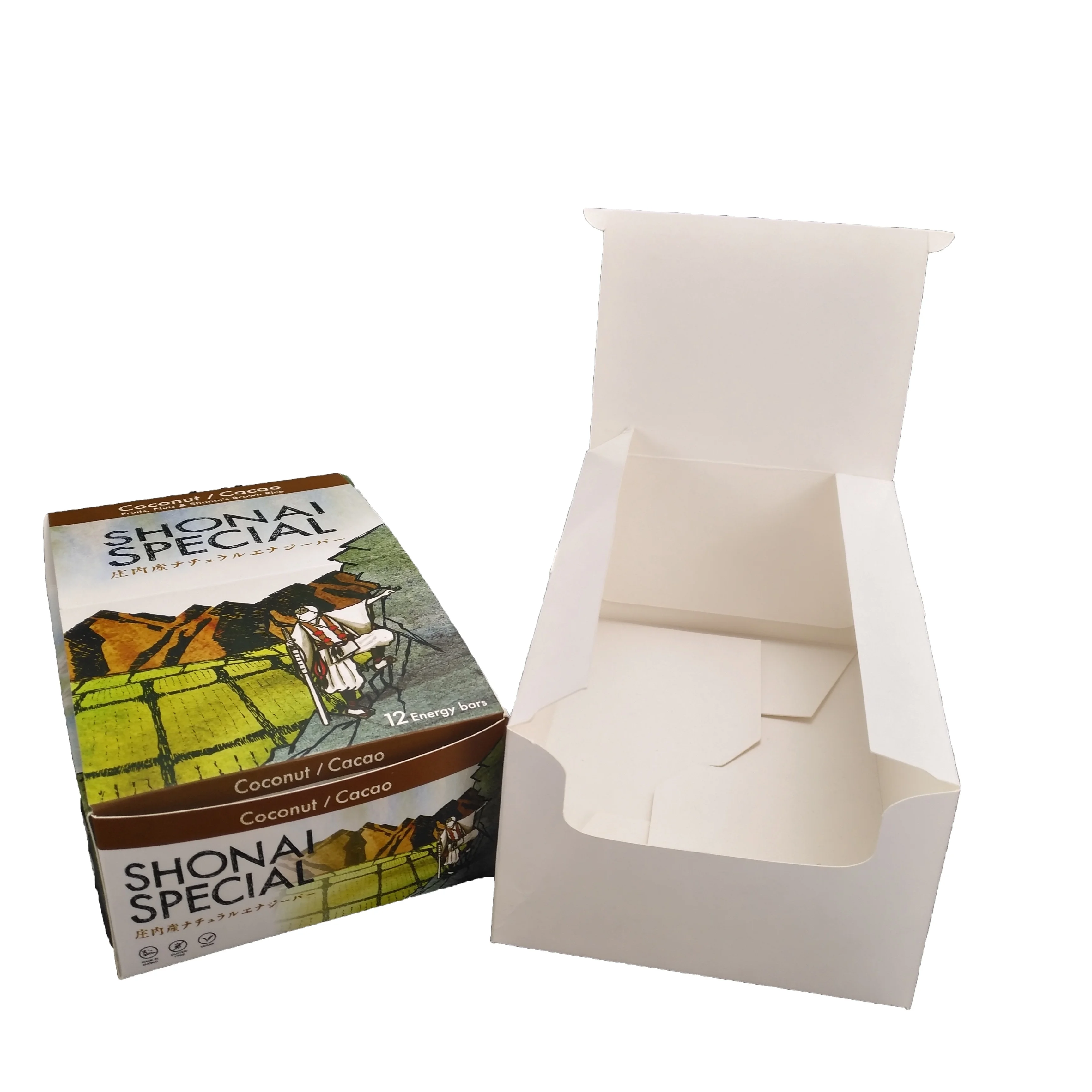 
Customized Printed Recycled Display Paper Box Counter Top For Snacks Energy Bar Chocolate Mushroom Cookies Packaging Paper Box 