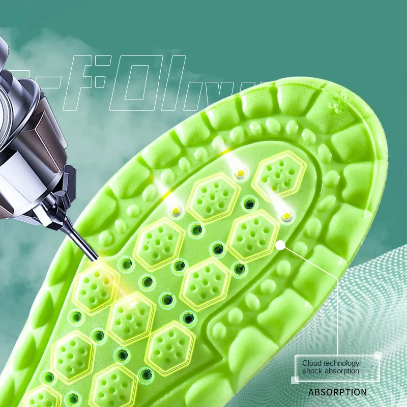 Pu Shock Absorption Massage Sports Insoles Popcorn Insoles Basketball Breathable Sweat Absorbing Argy Wormwood Insoles Wholesale