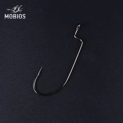 MOBIOS 1/0# - 5/0# Quality Shaughnessy Worm Fishing Hooks Rustproof Carbon Steel Hokk HW408