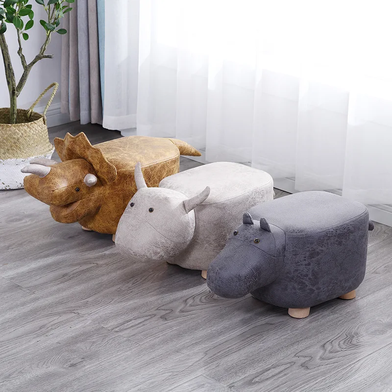 New Hot Selling Products Kids Animal Stool Faux Leather Footstool Elephant Leisure Chair Living Room Furniture Indoor Furniture