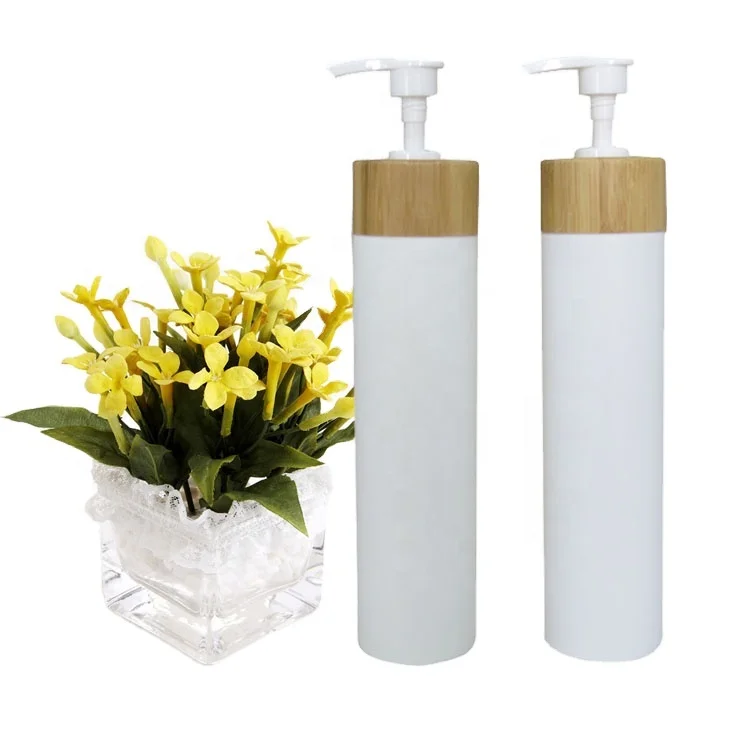 250ml zhejiang machine white HDPE bottles bamboo pumps for plastic shampoo bottle pe hdpe