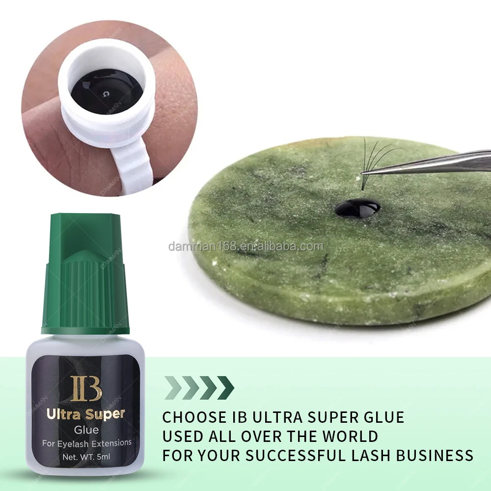 Korea Original IB Ultra Super Glue 5ml 1 Sec 6-7 Weeks Long Lasting IB Adhesive Custom Logo Eyelash Glue For Professional Salon