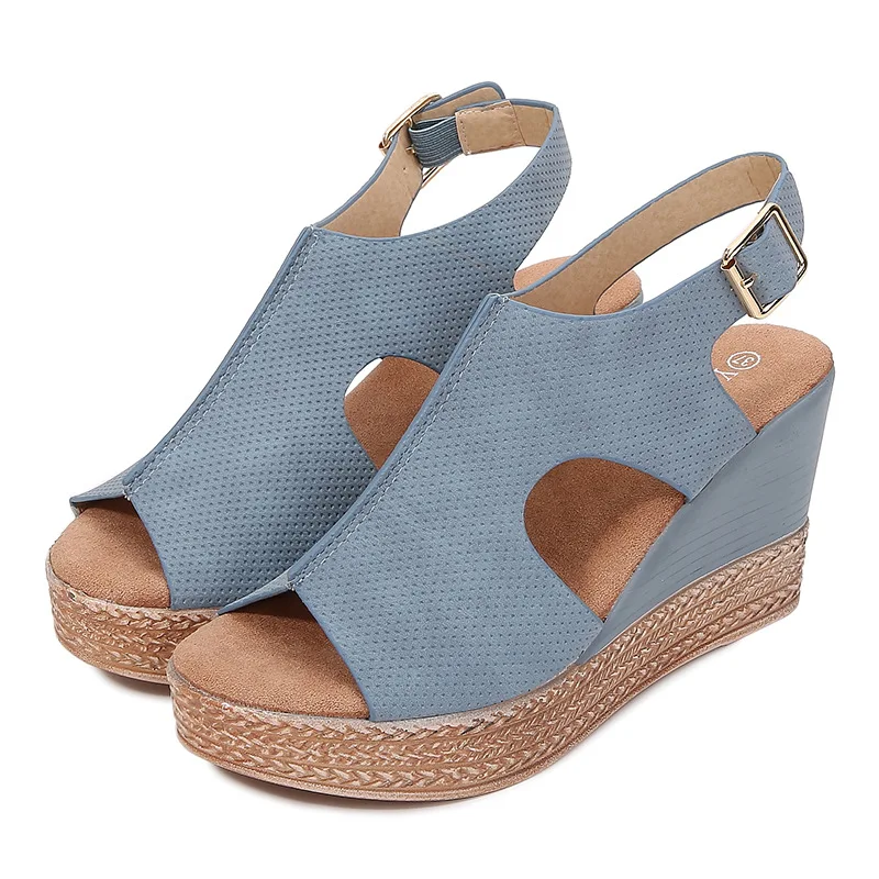 W0019 Hotsale high heeled USA European Africa summer shoe lady girl sandal wedges beach platform fashion sandal for woman