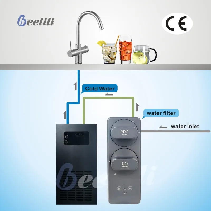 Beelili Stainless Steel Water Chiller, Water Cooling System , Cold Water Under Sink Water Cooler