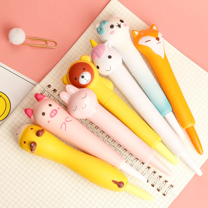Squishies Cute Bear Animal Pencil Toppers Grips Holder Kawaii Slow Rising Stress Relief Squeeze Toy