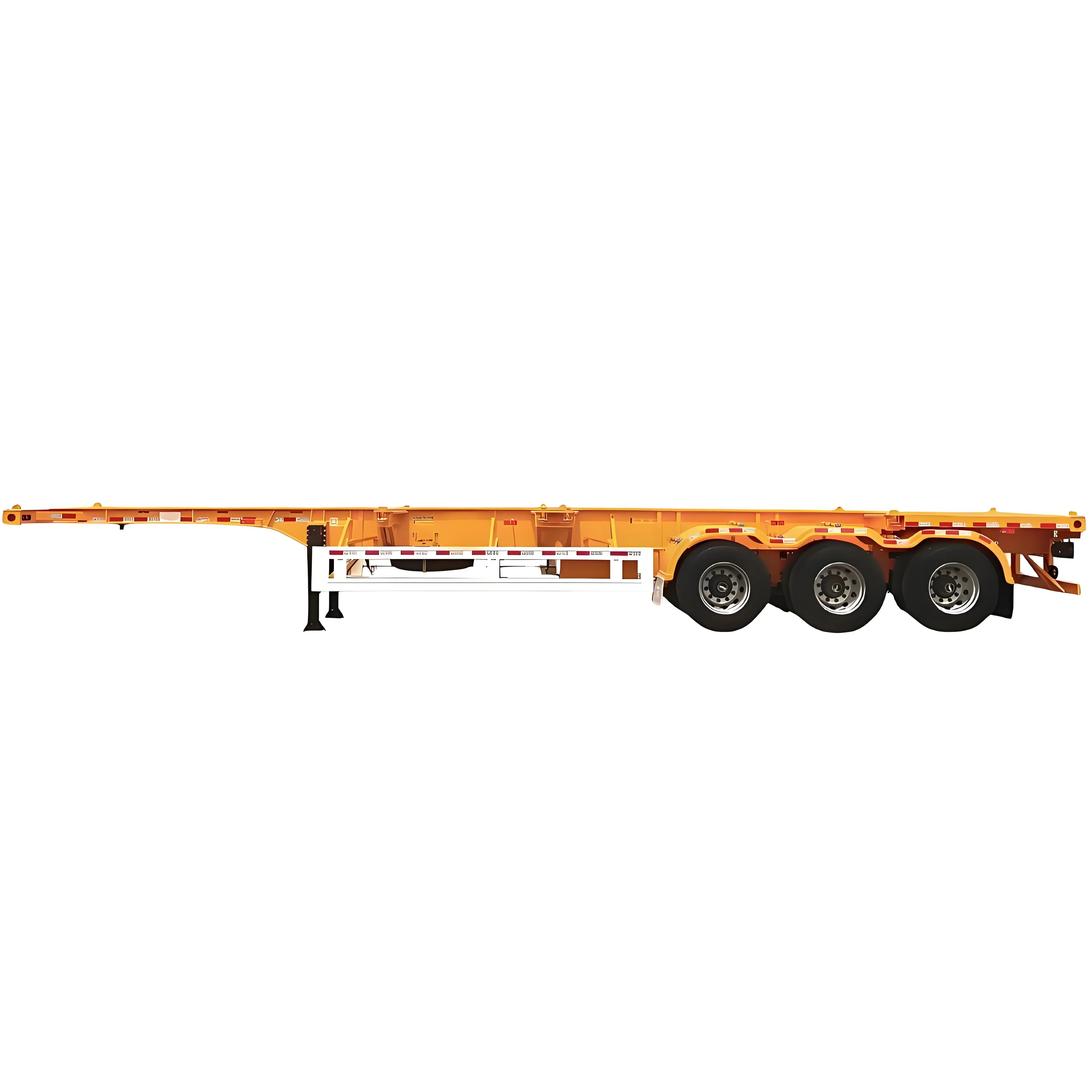 40ft 3 Axis Steel Skeleton Semi Trailer with Aluminium Container Tyre for Truck Trailers