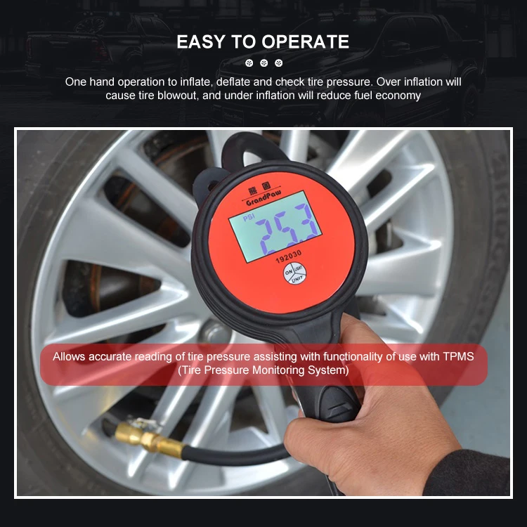 Hot Selling Product Tyre Pressure Lcd Display Car Digital Tire Inflator Gauges