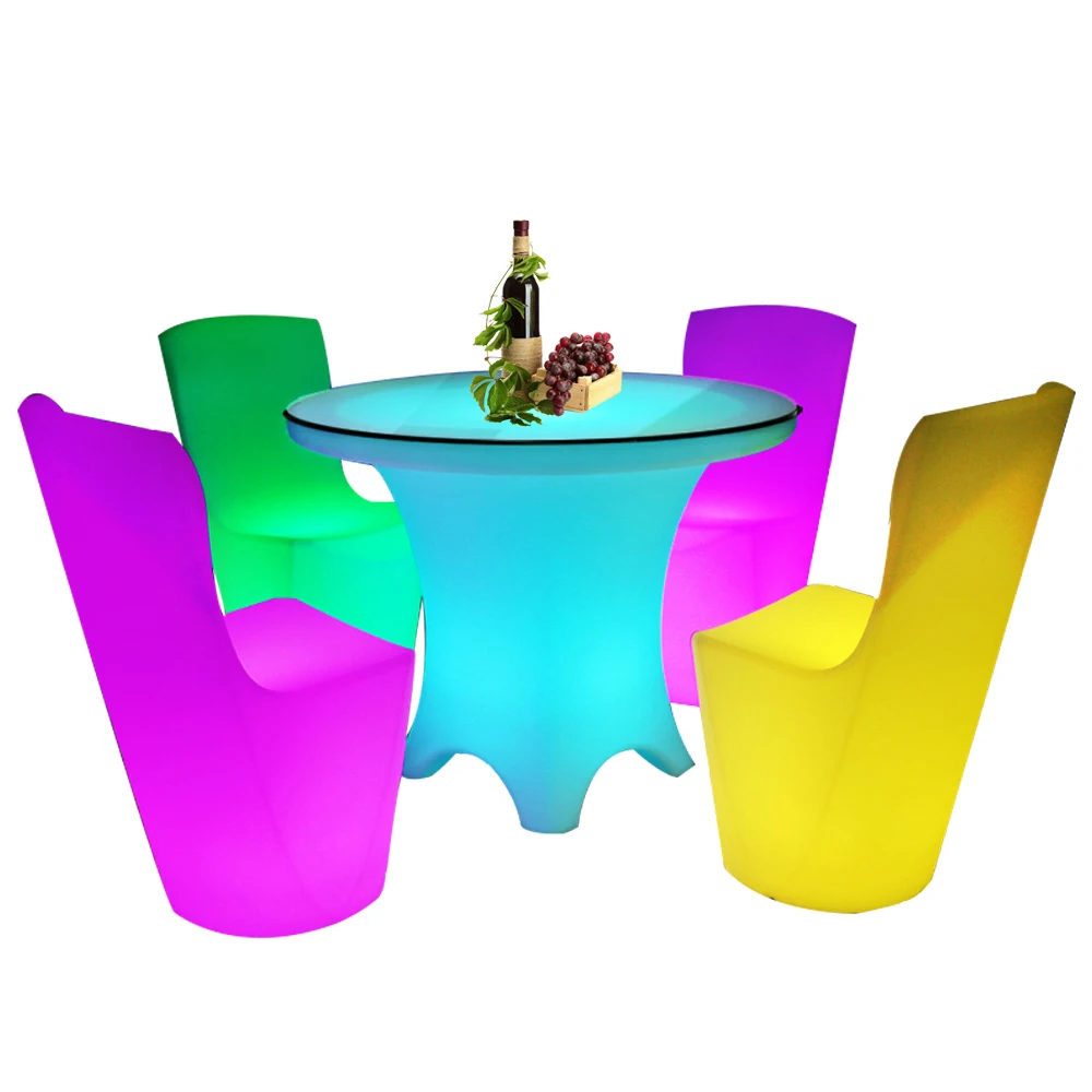 garden event party wedding nightclub Glow in the Dark Furniture LED ice Bucket Bar Table chair furniture stool sofa set