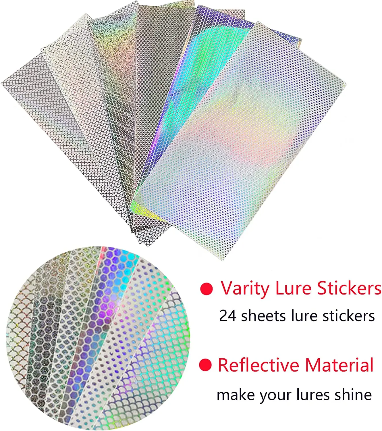 Fish Scales Tape Luminous Sticker Fish Scales Crafts DIY Flash Lure Tape for Metal Baits Fishing Lure Making