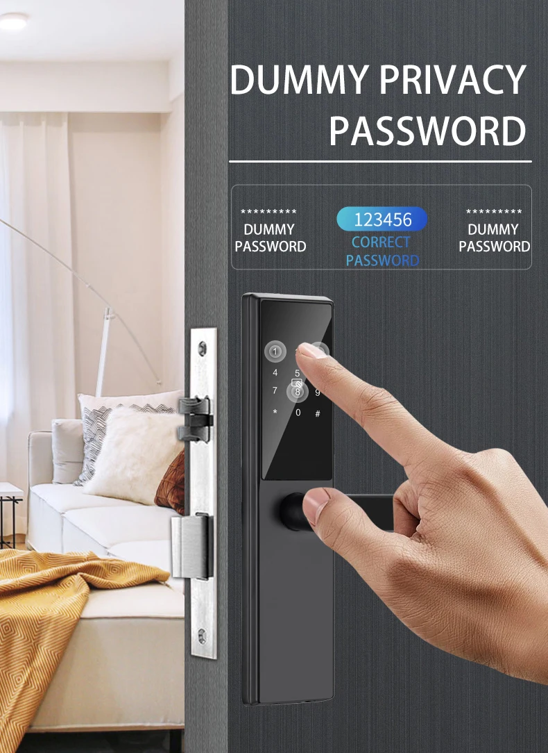 Tuya Wifi Lock the smart door Fingerprint Access Password Handle Security lock for Hotels
