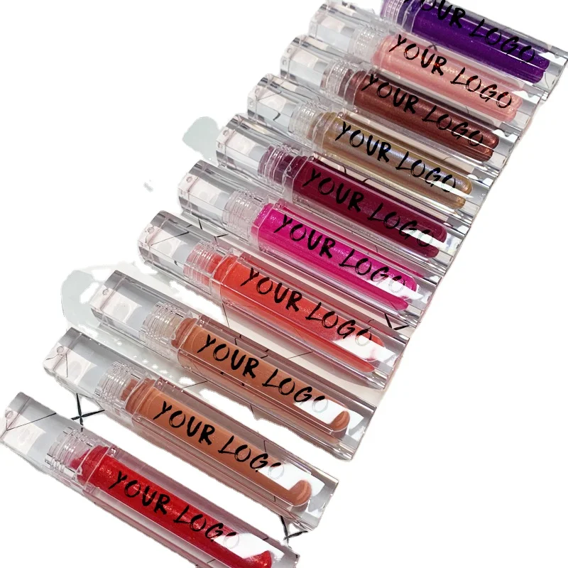 Бесплатная печать логотипа, 31 цвет, водостойкий блеск для губ, частная марка, блестящий блеск для губ без жестокости для веганов