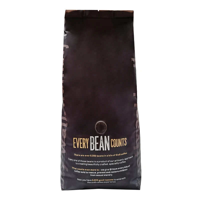 Aluminum Foil Bag for Coffee Biodegradable 12 oz Coffee Bag Valve Recyclable Flat Bottom Coffee Bag with Valve Digital Printing