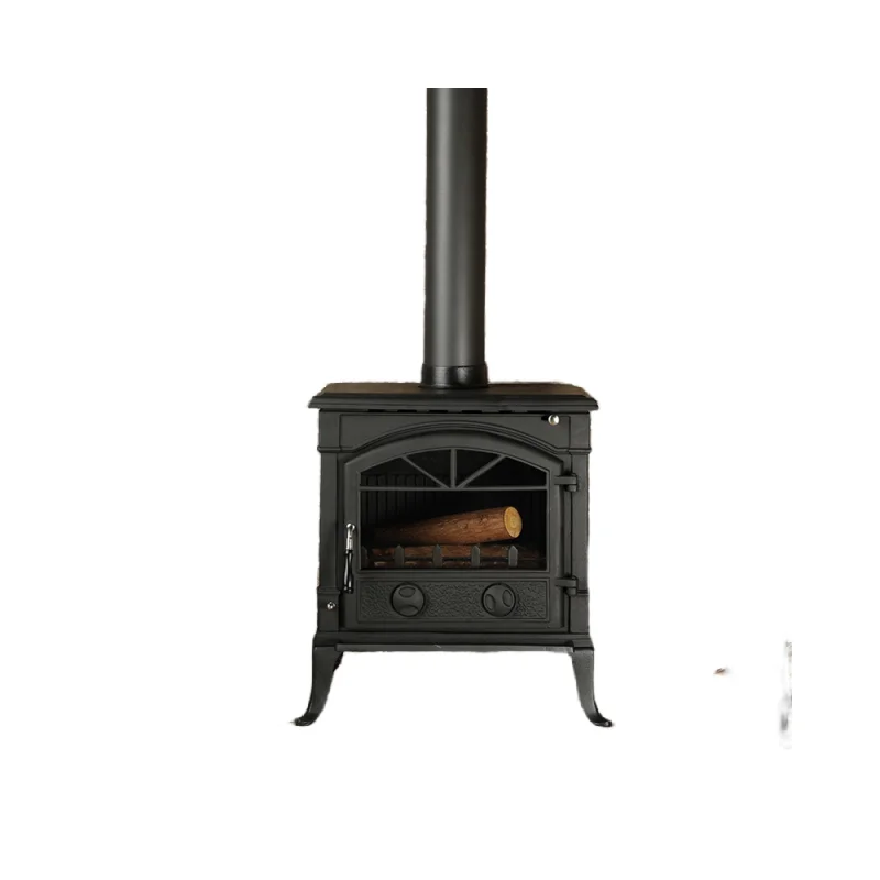 Winter Wood Burning Fireplace Indoor Cast Iron Stove With Glass Door