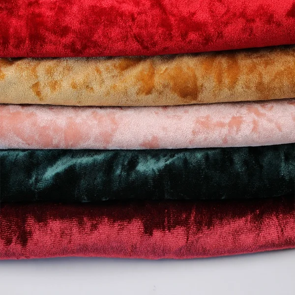 Eco-friendly Crushed Velvet Fabric 0.5mm Pile Height Spandex Korea Velvet From China