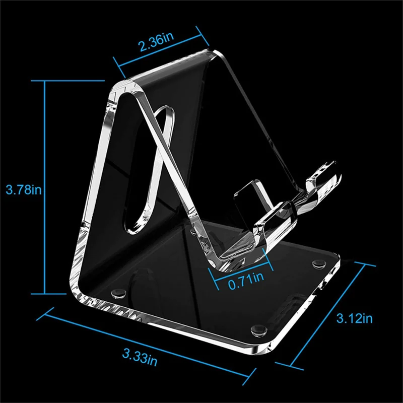 Custom Universal Desk cellPhone Holders Accessories Portable Acrylic Mobile Phone Stand Clear Phone Stand For Desk