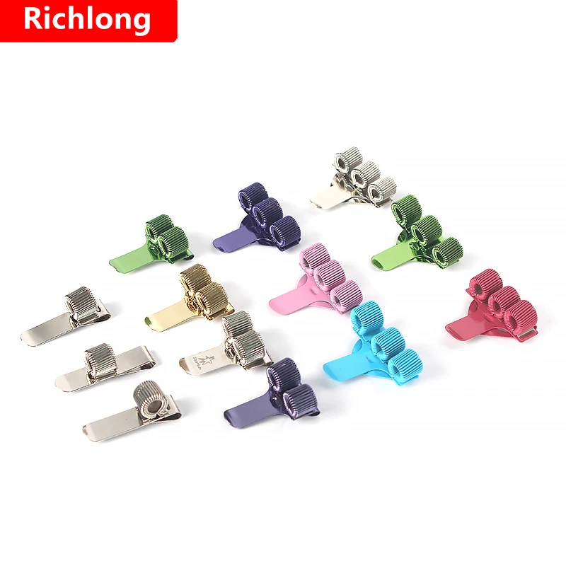 Portable Metal Spring pen holder with pocket clip Stainless Pen Holder for Notebook