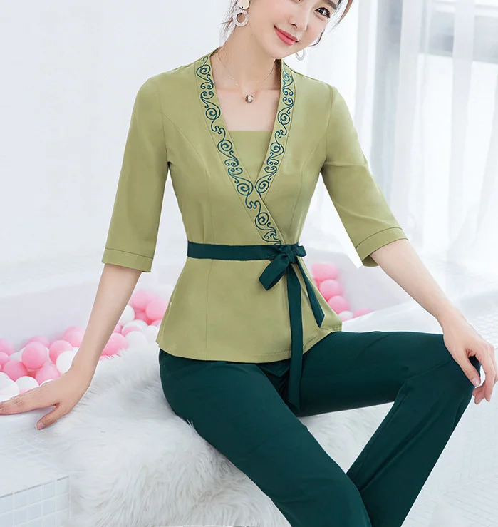 New foot bath and pedicure technician clothes female Chinese beauty salon beautician health club work clothes