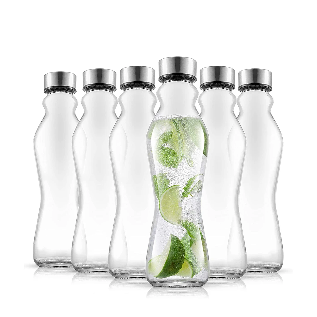 New Arrival Factory Direct Sale Clear Empty Customize Logo Shape Glass Juice Milk  Bottle with Cap