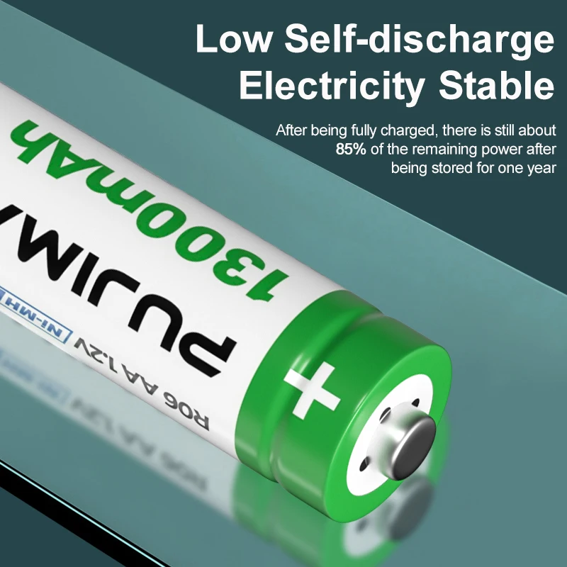 PUJIMAX Wholesale aa rechargeable battery pack 12pcs 1.2v nimh aa battery 1300mah 2a nimh batteries for alarm clock toy car