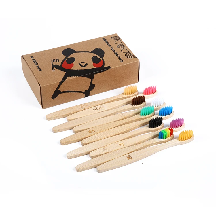 Индивидуальные эко-биоразлагаемые детская зубная щетка из мягкой натуральной для малышей и детей постарше бамбуковая зубная щетка 4 шт. в упаковке