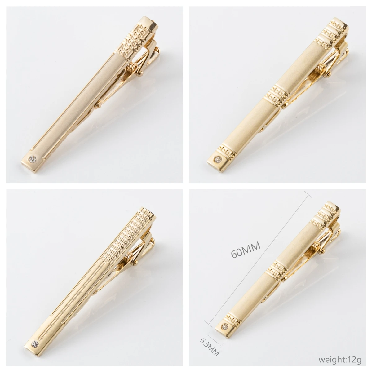 Hot selling mirror stainless steel European and American style suit tie clip jewelry with smooth laser logo wallet clip