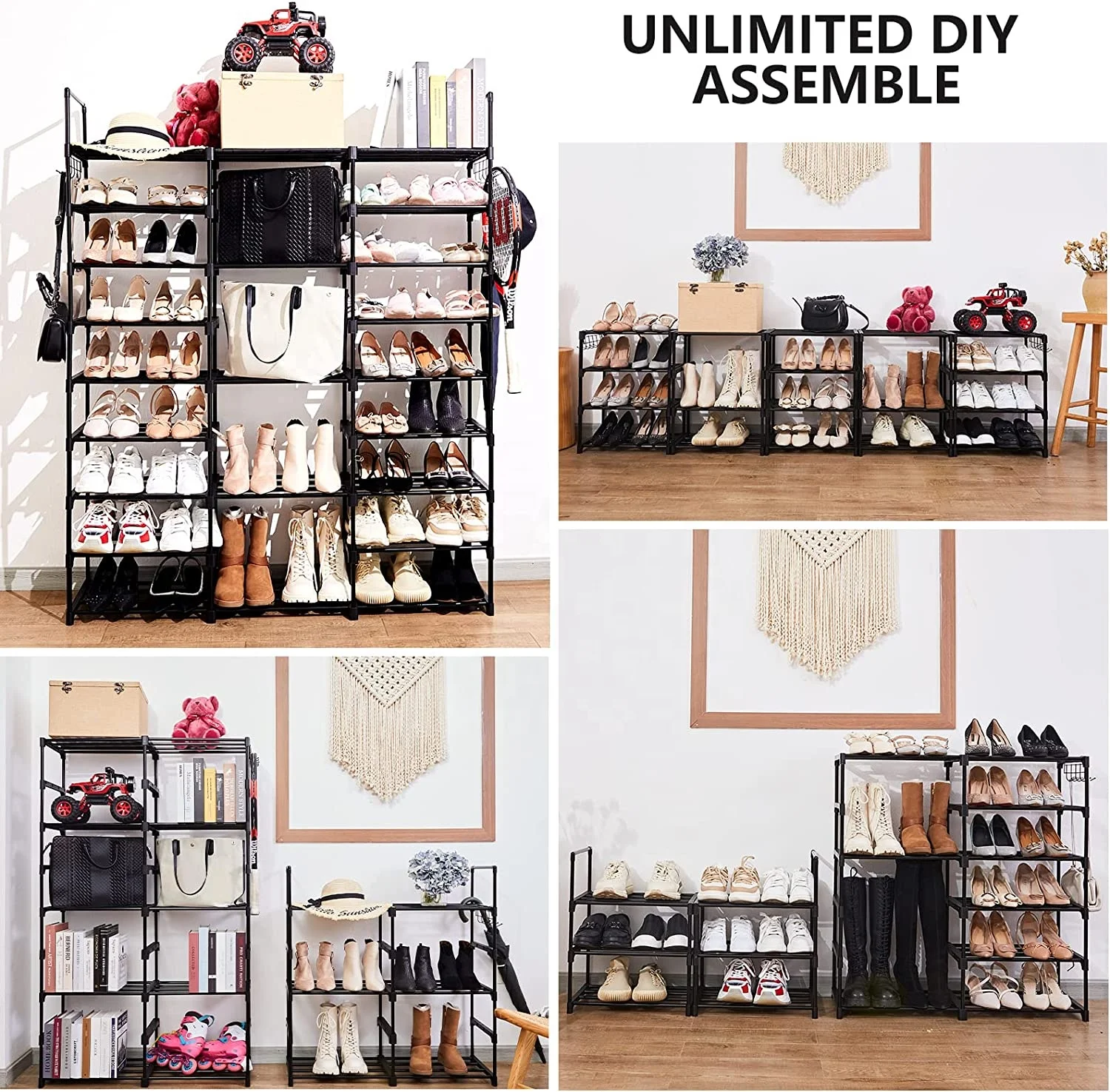 9 Tier Metal Shoe Rack Tall Shoe Storage Organizer Large Shoe Rack Organize