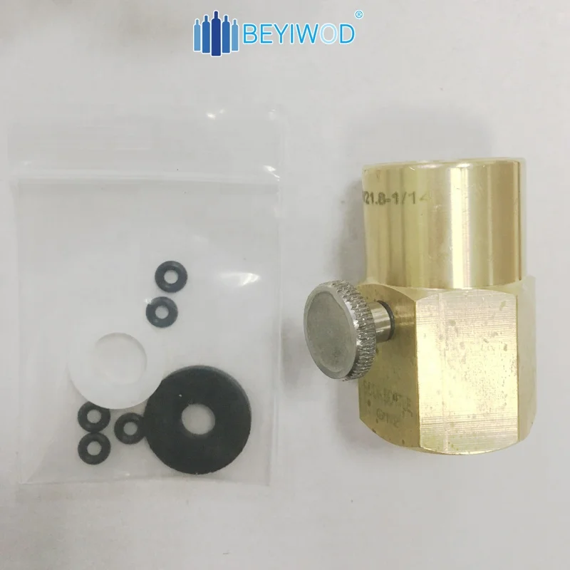 BEYIWOD Small co2 gas filling adapter for 0.6L empty co2 cylinder and big co2 bottle/cylinder
