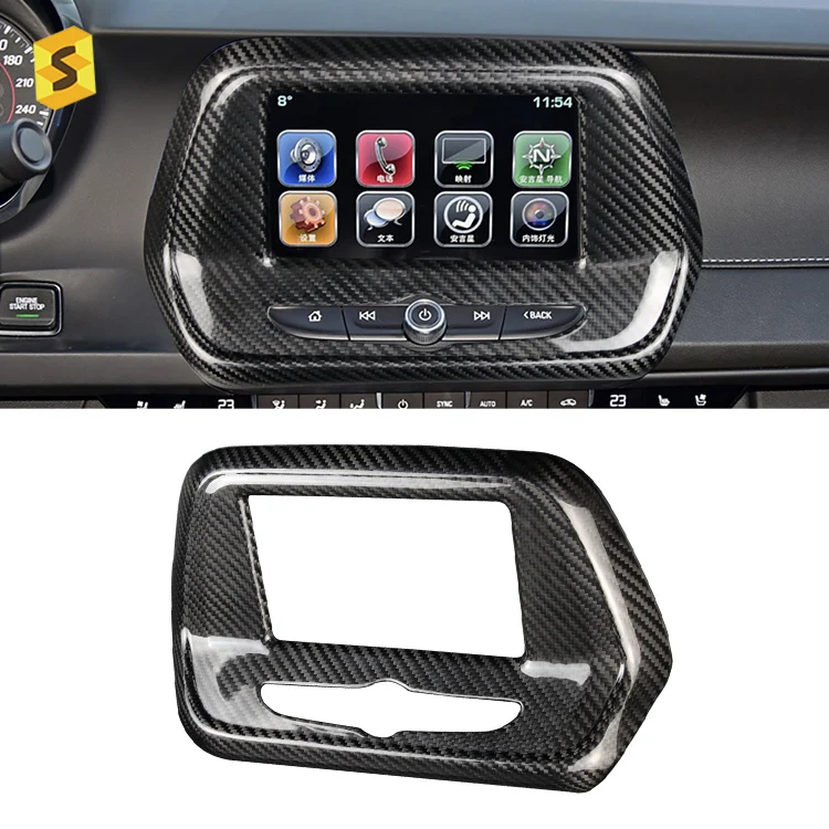 ES Carbon Fiber For Cars Interior Accessories Radio Screen Cover For Chevy Camaro