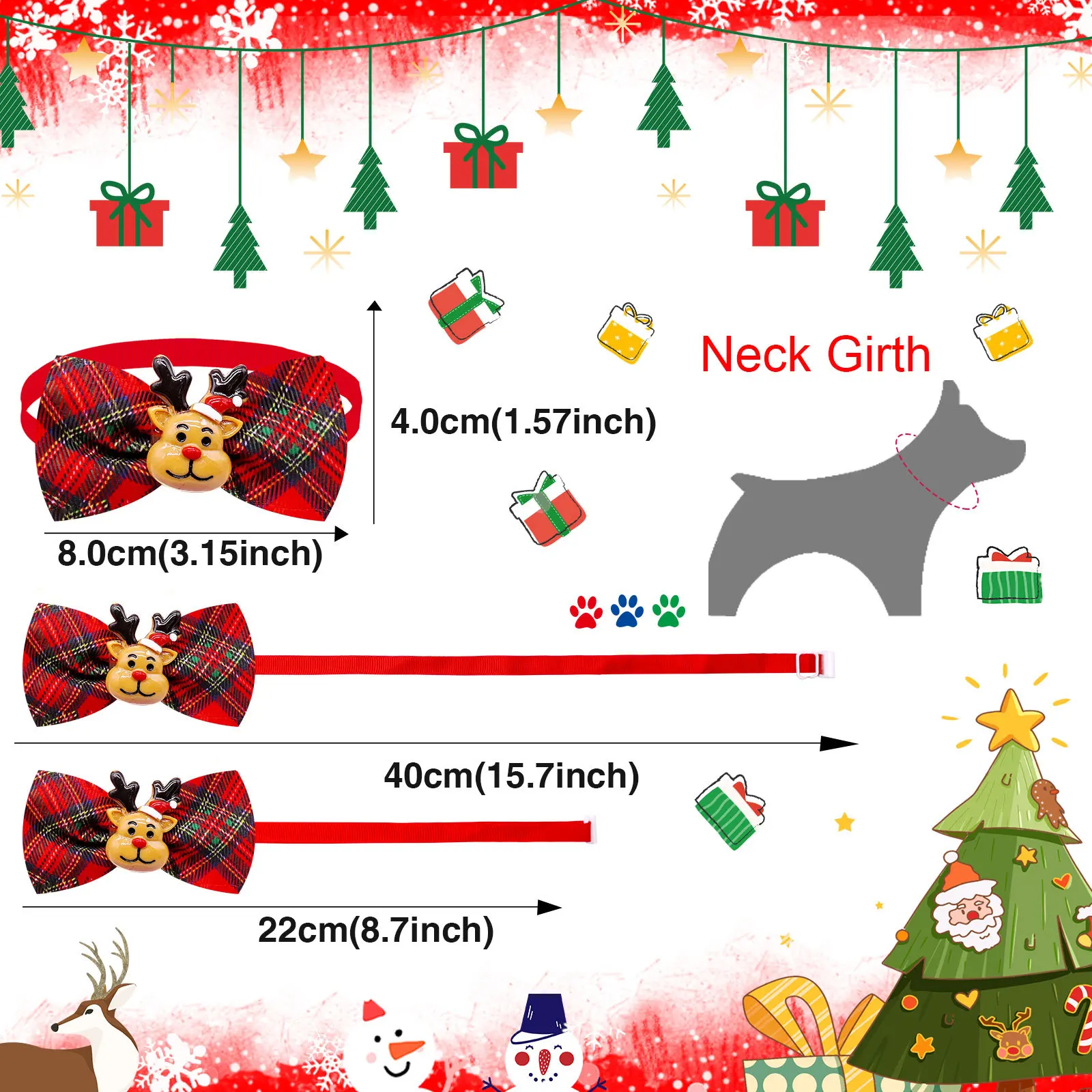 KingHon Pet Products New Style Plaid Pattern With Accessories Pet Christmas Bow Tie Cat Small Dog Bow Tie