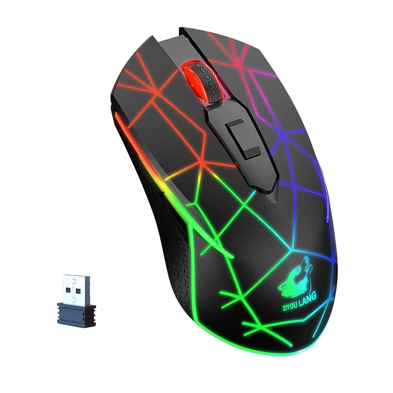 ZIYOU LANG 6 Keys Silent Click X9 Gaming Mouse Mechanical USB Receiver 2.4ghz Wireless Mouse