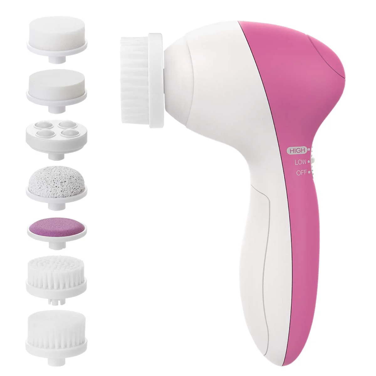 Электрическая вращающаяся щетка 7 в 1 для чистки лица с питанием от батарейки АА