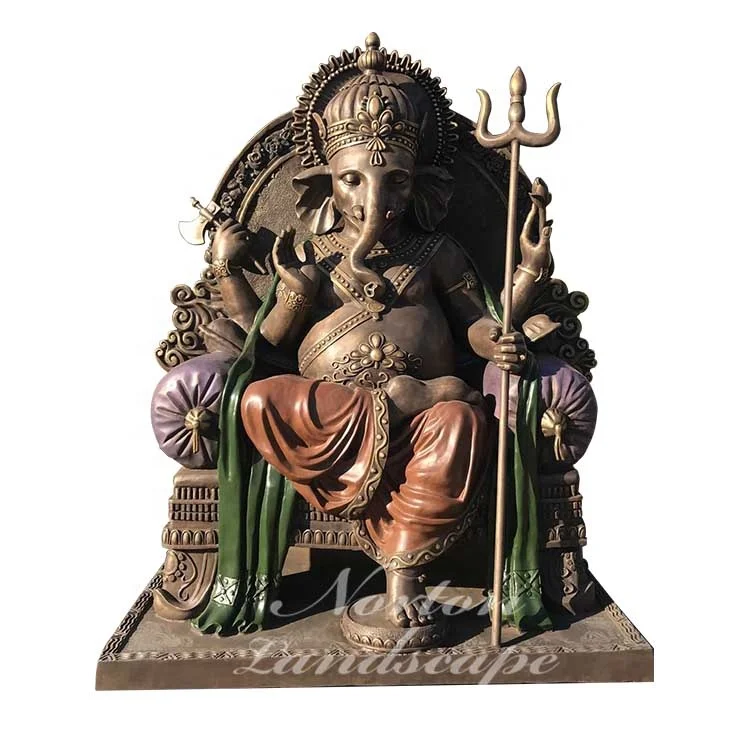 2022 Hot Sale Metal Art Hindu God Sculpture Large Lord Bronze Ganesha Garden Statue