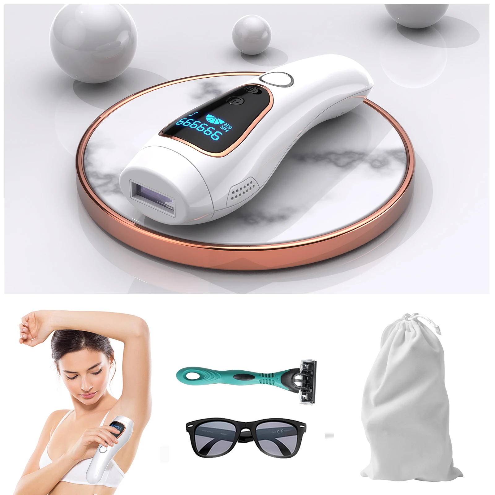 510K IPL Hair Removal Painless at Home Laser Hair Removal Device for Face Armpits Legs Bikini Line