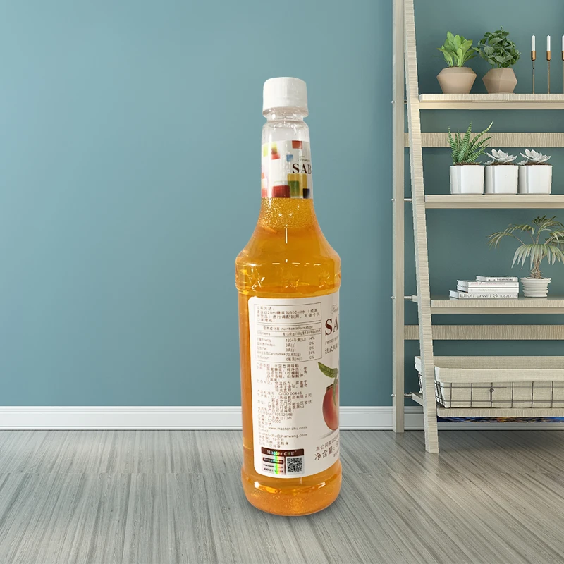 
900ml customized concentrated juice mojito flavored cocktail soda syrup drink peach syrup 