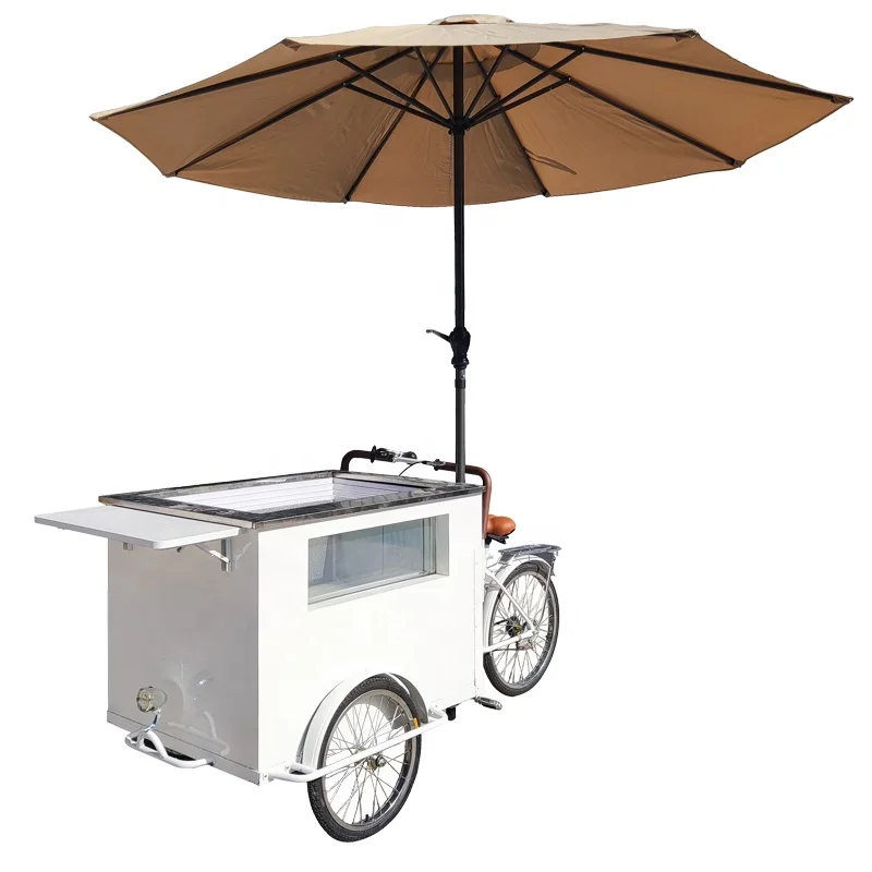 SINOPES New Refrigerated Ice Cream Tricycle Factory Price Street Food Cart for Beer Restaurant Use Water-Based Freezer Bike