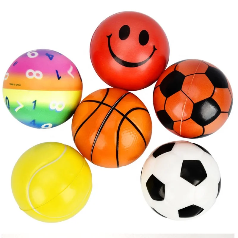 Customized Squeeze PU Foam Ball Stress Reliever Ball Squish Soft Sports Ball Squeeze Relief Basketball for Children And Adult