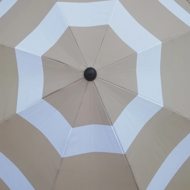 
Patio Beach Waterproof Steel 7.5Ft White Striped Garden Umbrella 