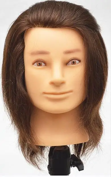 stock Real Human Hair Men Hairdressing Training Head  Cutting Practice Head for Salon Male  Human Hair