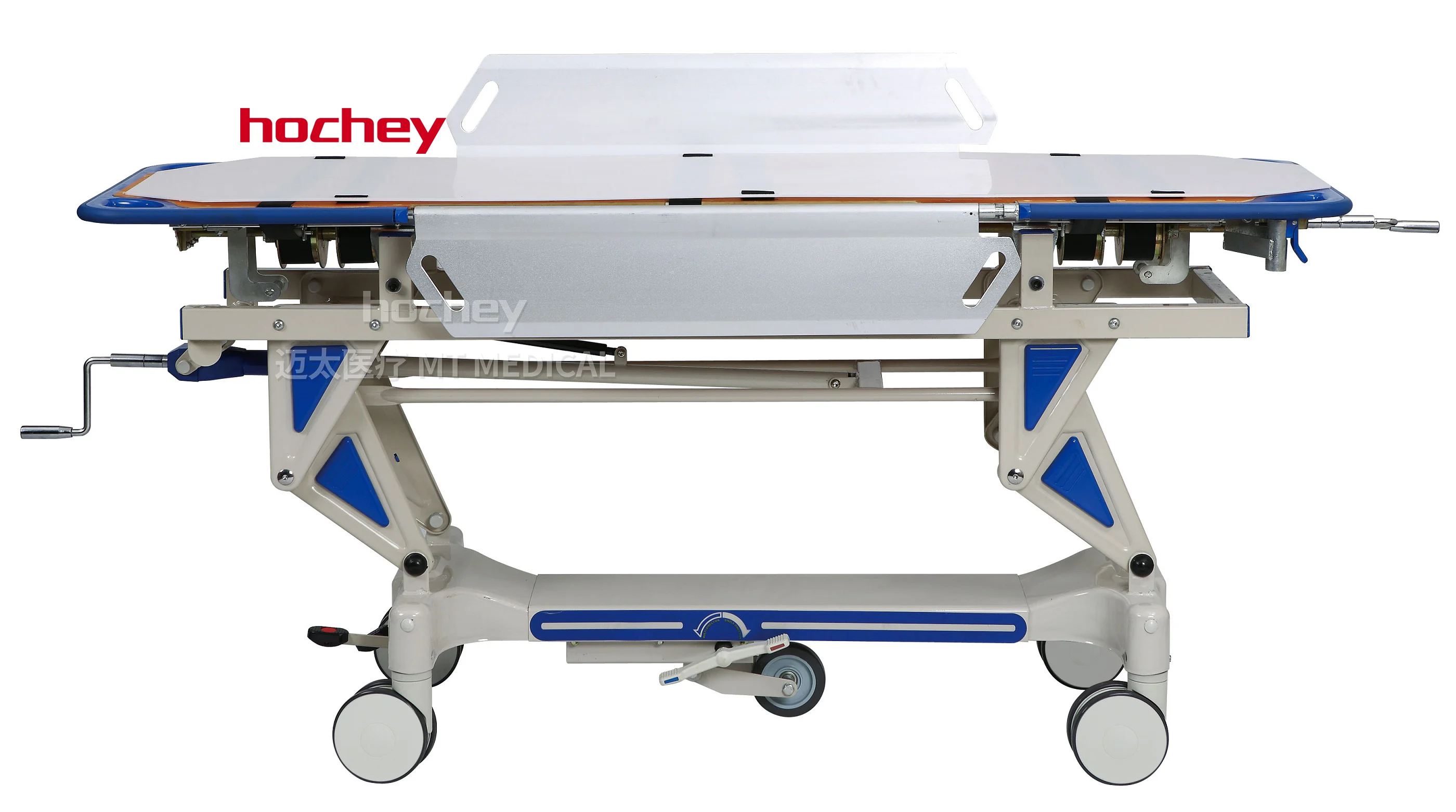 HOCHEY MEDICA  Hot Sale Adjustable Transport Trolley Medical Emergency Manual Two Function Massage Stretcher Treatment Beds