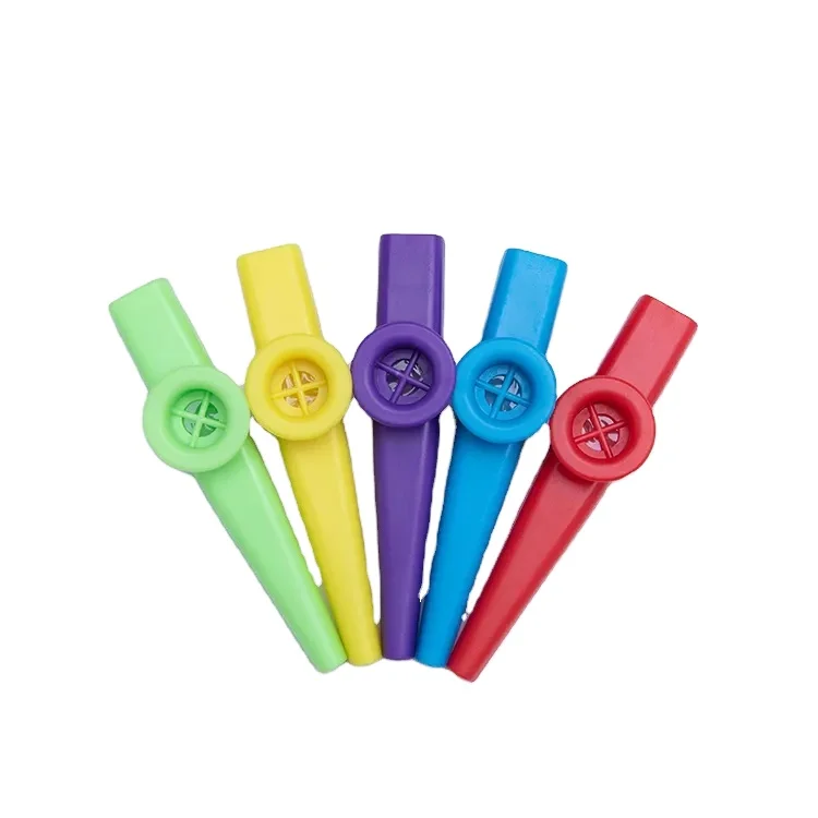 5 Colors Plastic Kazoos Musical Instruments with Kazoo Flute Diaphragms for Gift Plastic Kazoos Best Factory Wholesale Price