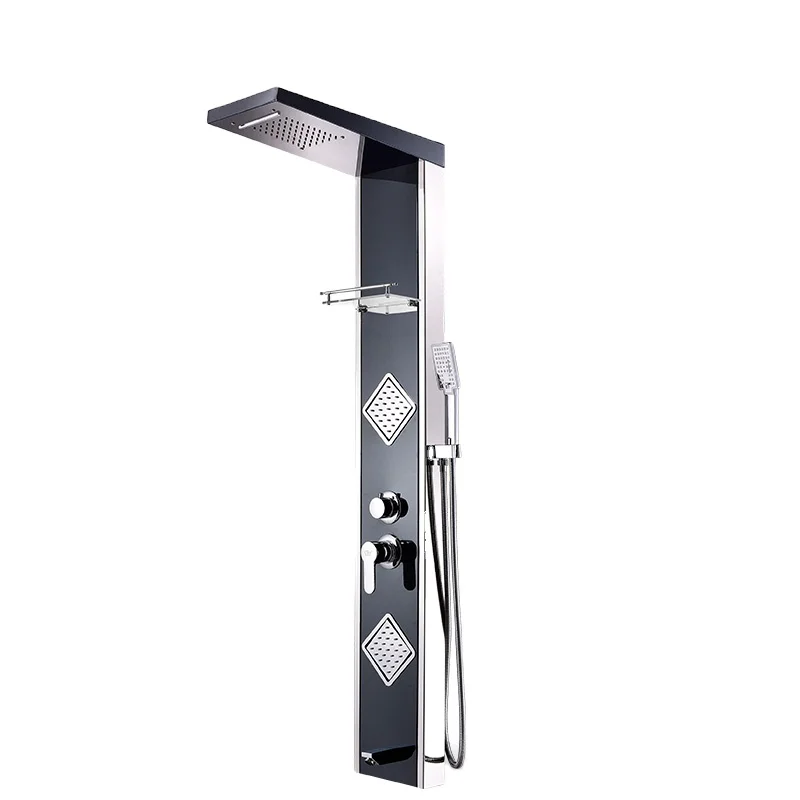 304 Massage Shower Body Jets With 4 Way Shower Diverter Water Temperature Changeable Column Panel Systems 8002
