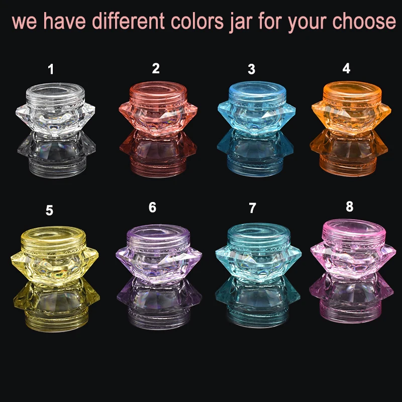 screw cap plastic cosmetic jars 3g 5g colored plastic lip balm container for eye hand cream travel packaging