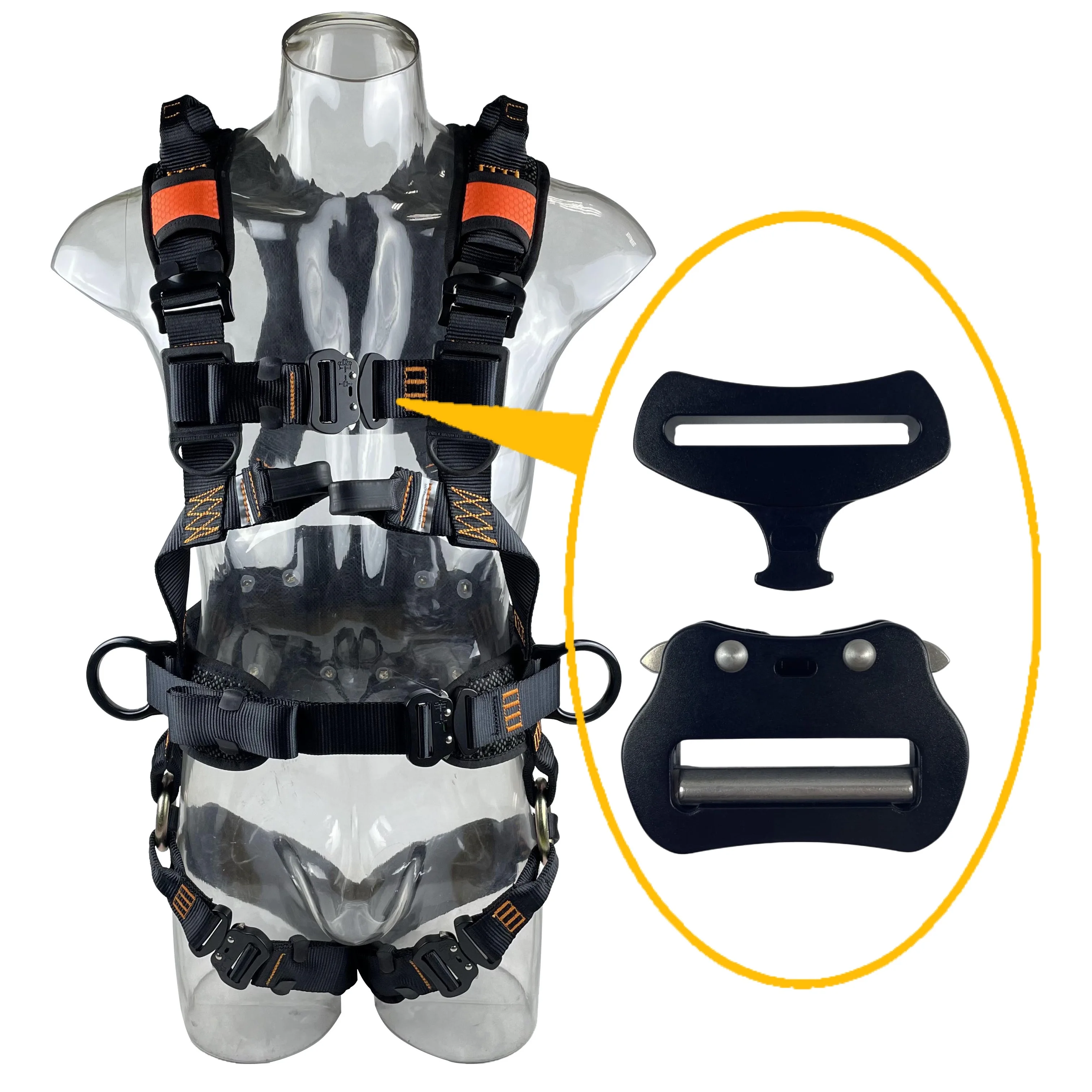 Aluminium Alloy Black 18KN ANSI Quick Release Buckle for Fall Protection Safety Harness