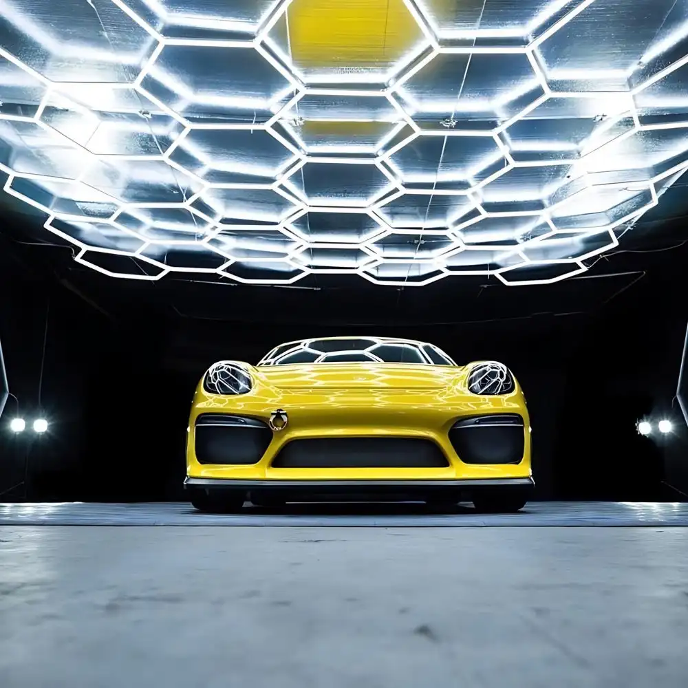 Оптовая Продажа с завода HanYin, сотовая панель освещения для автомойки, шестигранные сценические затемняемые потолочные светильники