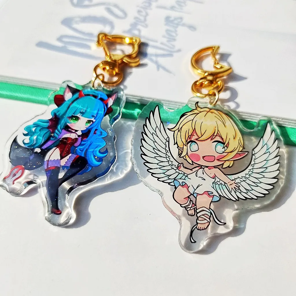 DAQIDONG Acrylic Charm Custom Personalized Key Chain Clear Epoxy Transparent Plastic Keychain  Merchandise