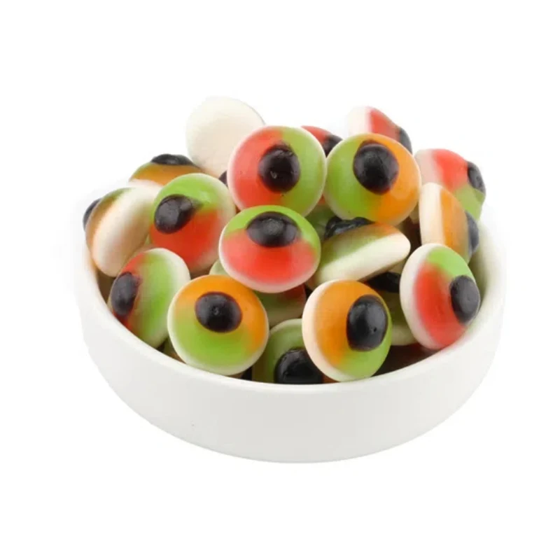 Hot selling halal gummy eye balls soft candy fruit gummy 3D eyeballs candy