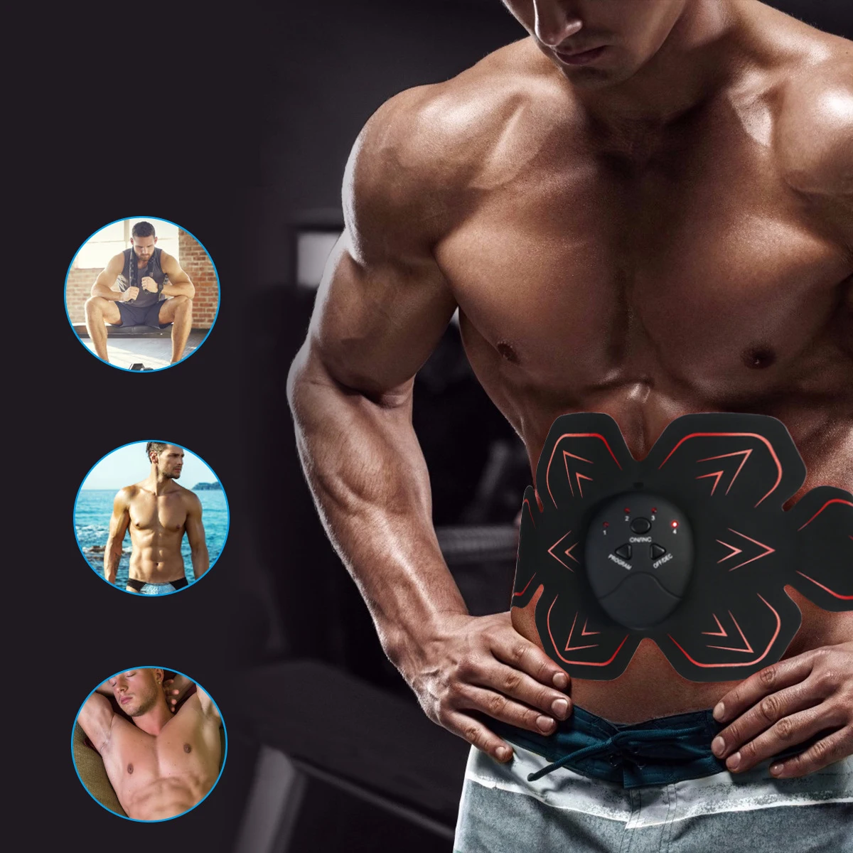 Muscle Trainer Intelligent Abs Stimulator Abdominal Abs Muscle Training Gear Muscle Toner Men Women Fitness Workout Equipment