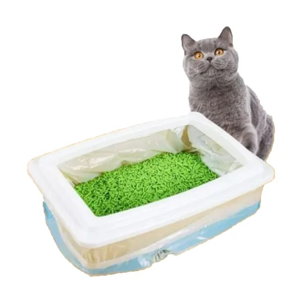 Heavy-Duty Plastic Drawstring Carry Bag for Cat Litter Box for Household Cat Litter and Toilet Garbage Cleaning