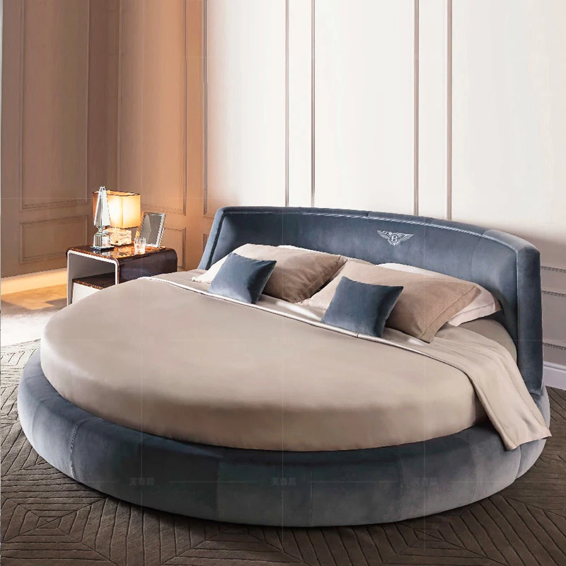 Innovative cured shape king size round bed sets bedroom furniture