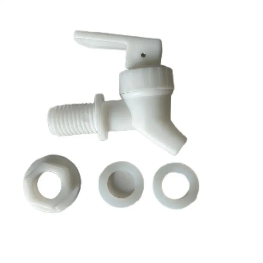 plastic water tap white color water faucet for dispenser water tank jug use with steel pin big thick seals o ring